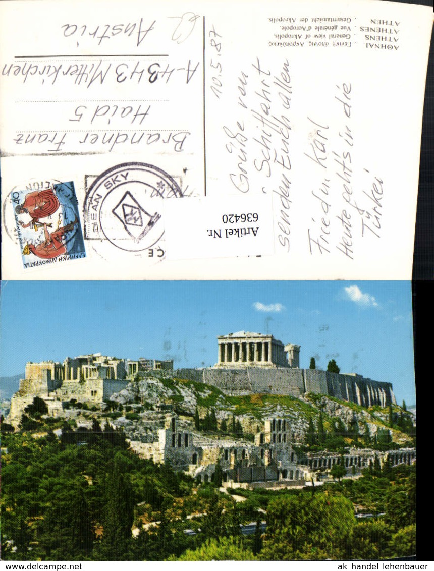 636420,Athen Athenes Vue Generale D Acropole Akropolis Greece - Griechenland