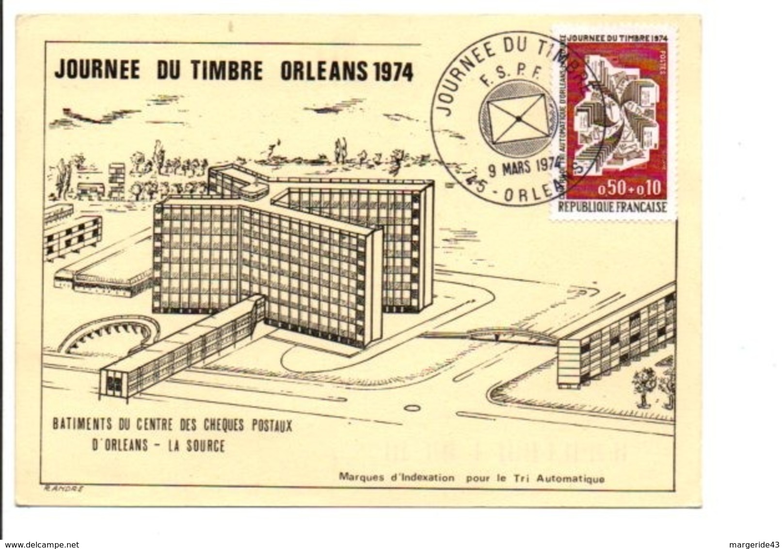 CARTE MAXIMUM 1974 JOURNEE DU TIMBRE - ORLEANS - 1970-1979