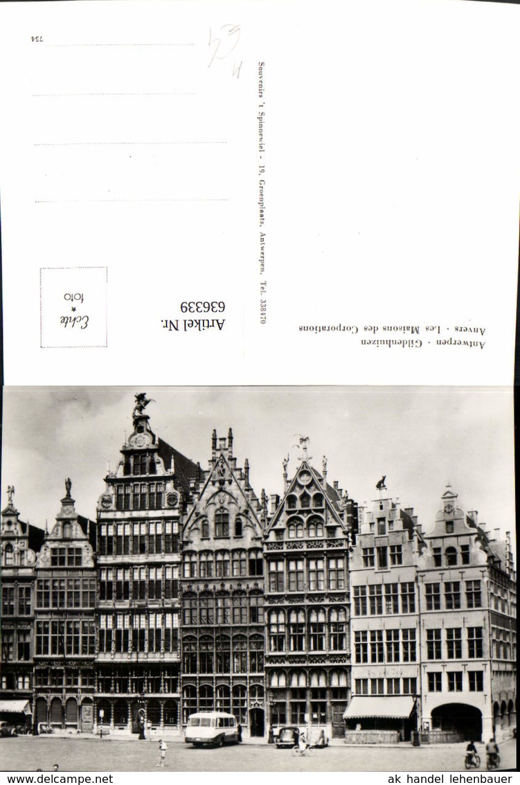 636339,Foto Ak Antwerpen Anvers Gildenhuizen Les Maisons Des Corporations Bus Belgium - Sonstige & Ohne Zuordnung