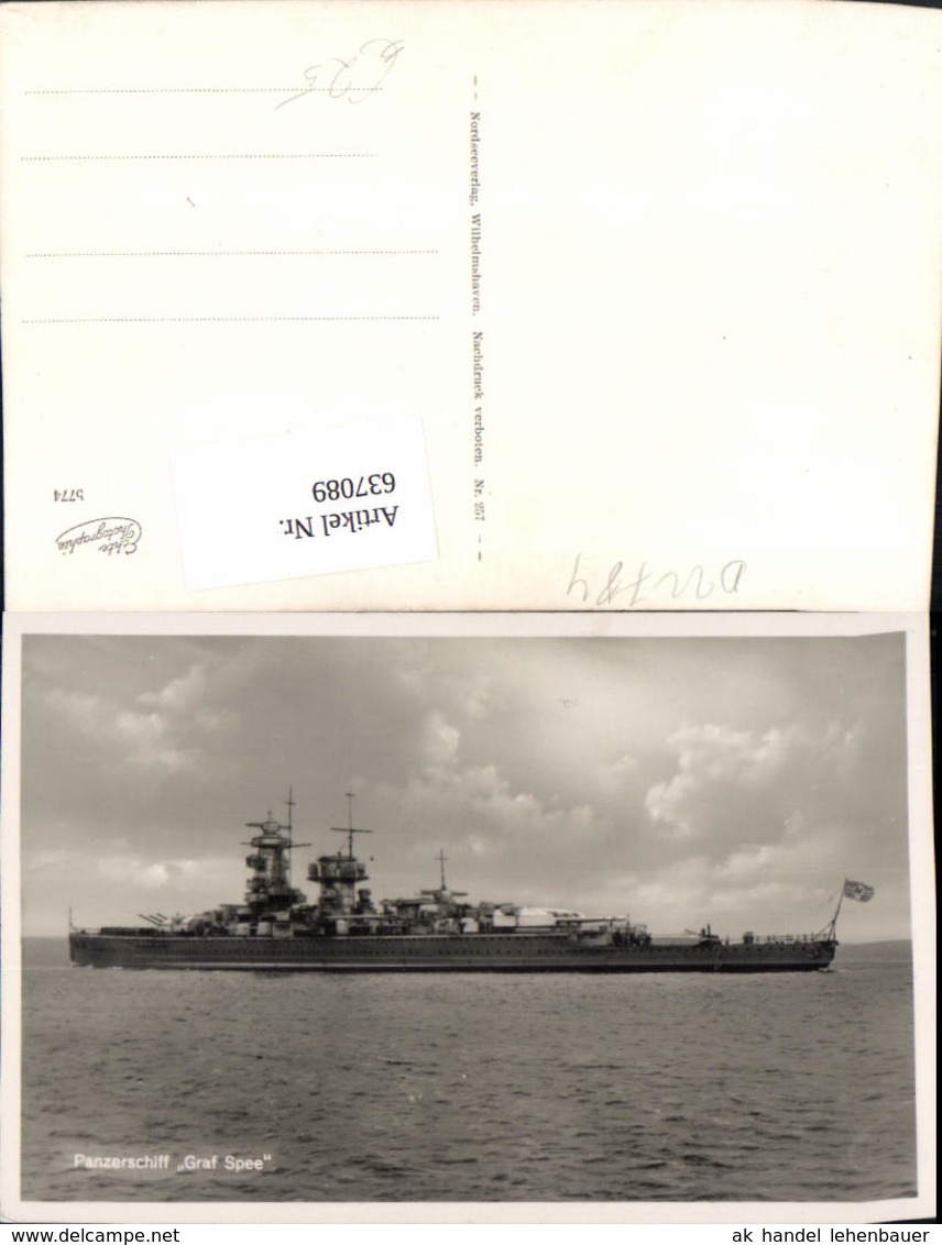 637089,WK 2 Panzerschiff Graf Spree Schiff Marine Kriegsmarine Kriegsschiff - Weltkrieg 1939-45