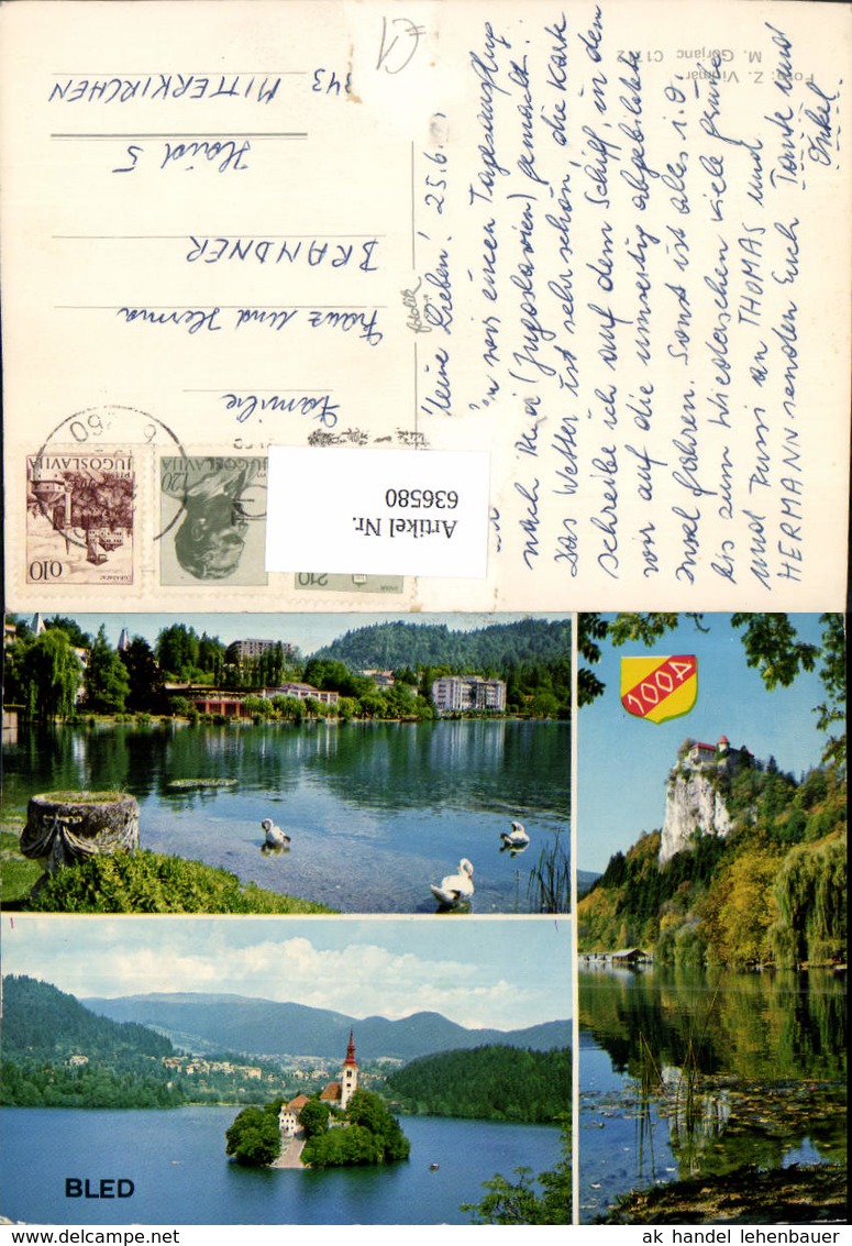 636580,Mehrbild Ak Bled Schwan Schloss Slovenia - Slowenien