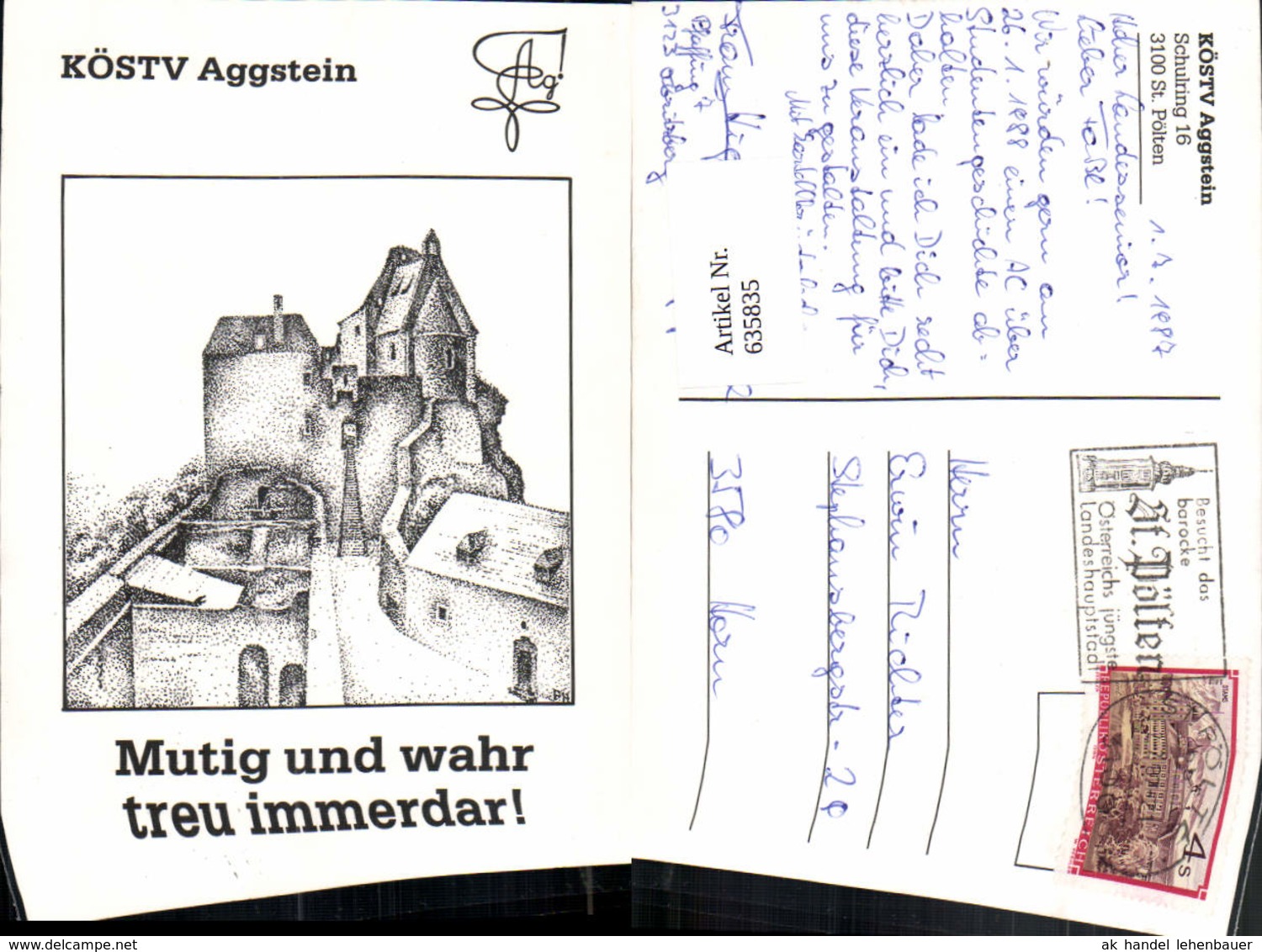 635835,Studentika K&Ouml;STV Aggstein Burg Mutig Und Wahr - Schulen