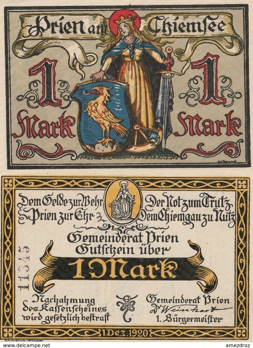 Billets De Nécessité Allemand 1920, 1 Mark - Imperial Debt Administration