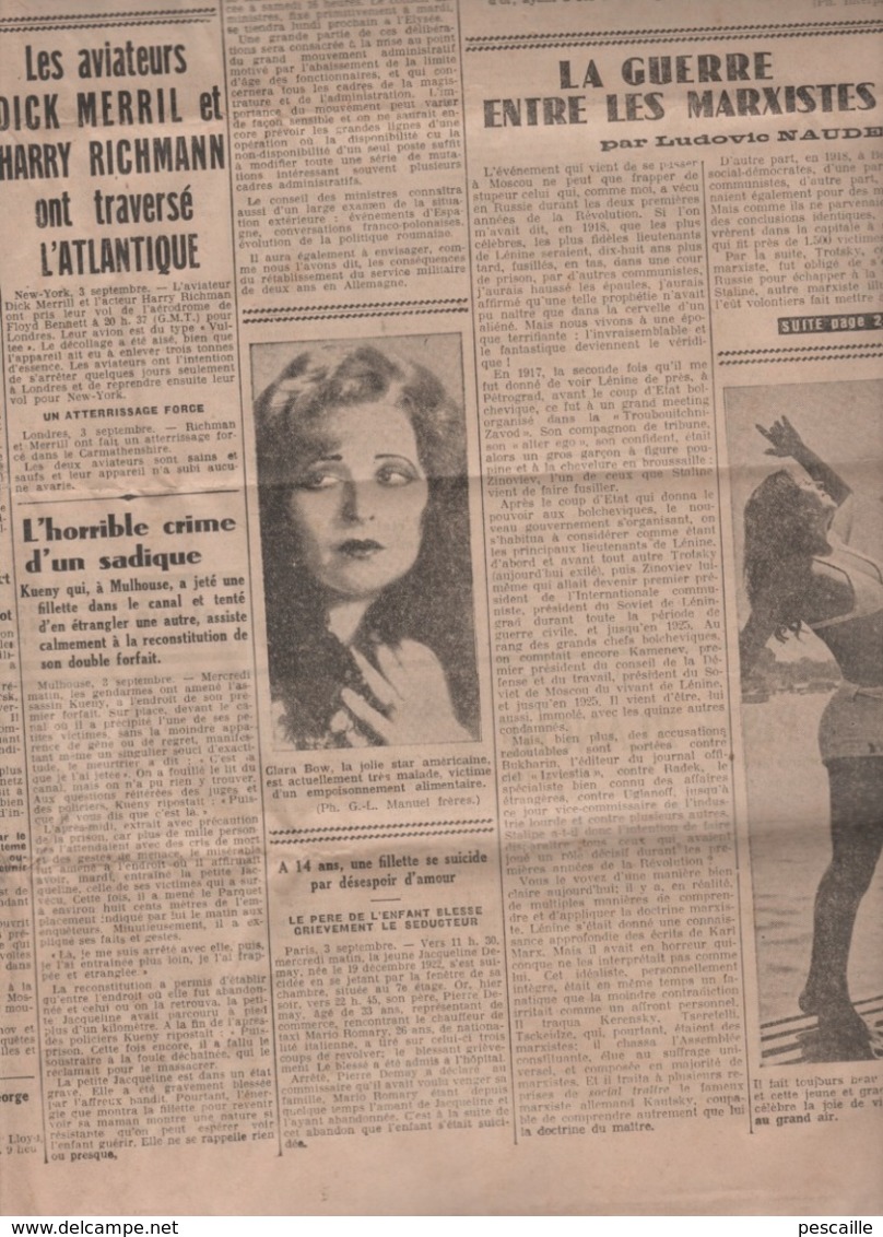LA PETITE GIRONDE 4 9 1936 - GUERRE ESPAGNE BEHOBIA IRUN - ROUMANIE - SALON DE LA T.S.F. - MULHOUSE - CLARA BOW - RUSSIE