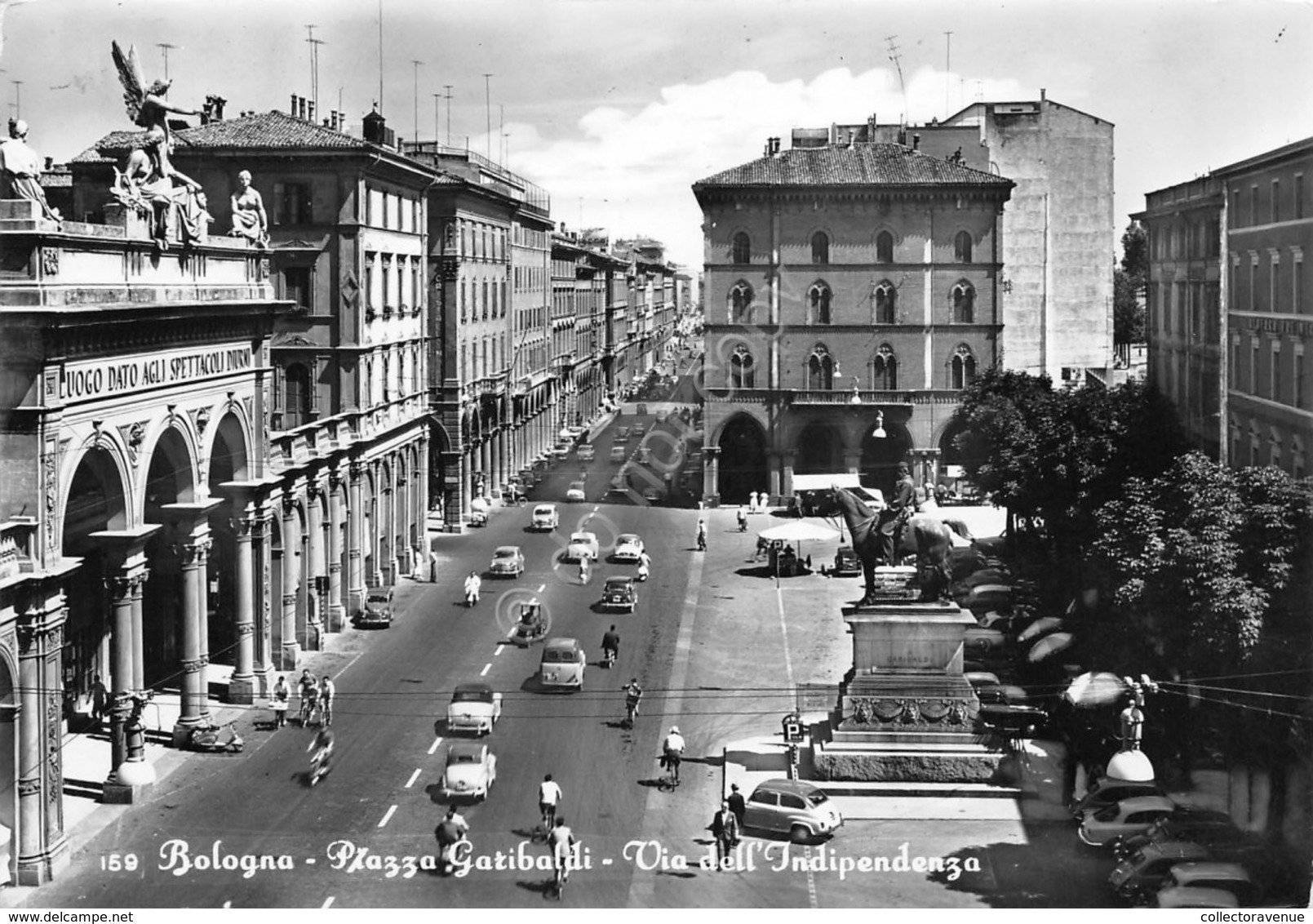 Cartolina Bologna Piazza Garibaldi Via Indipendenza Auto D'epoca 1969 - Bologna