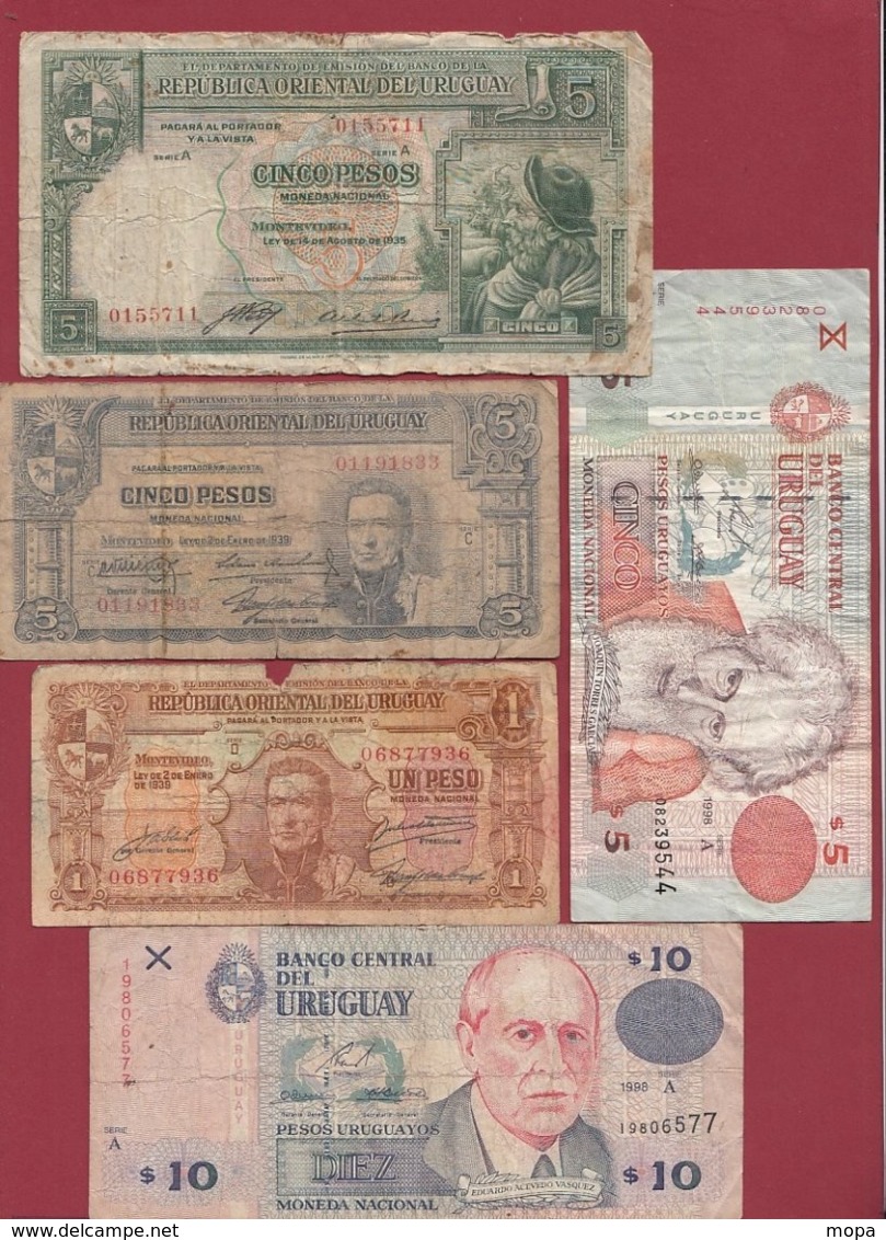 Uruguay 5 Billets Dans L 'état (5 Pesos Du 14/08/1935 ---RARE) - Uruguay