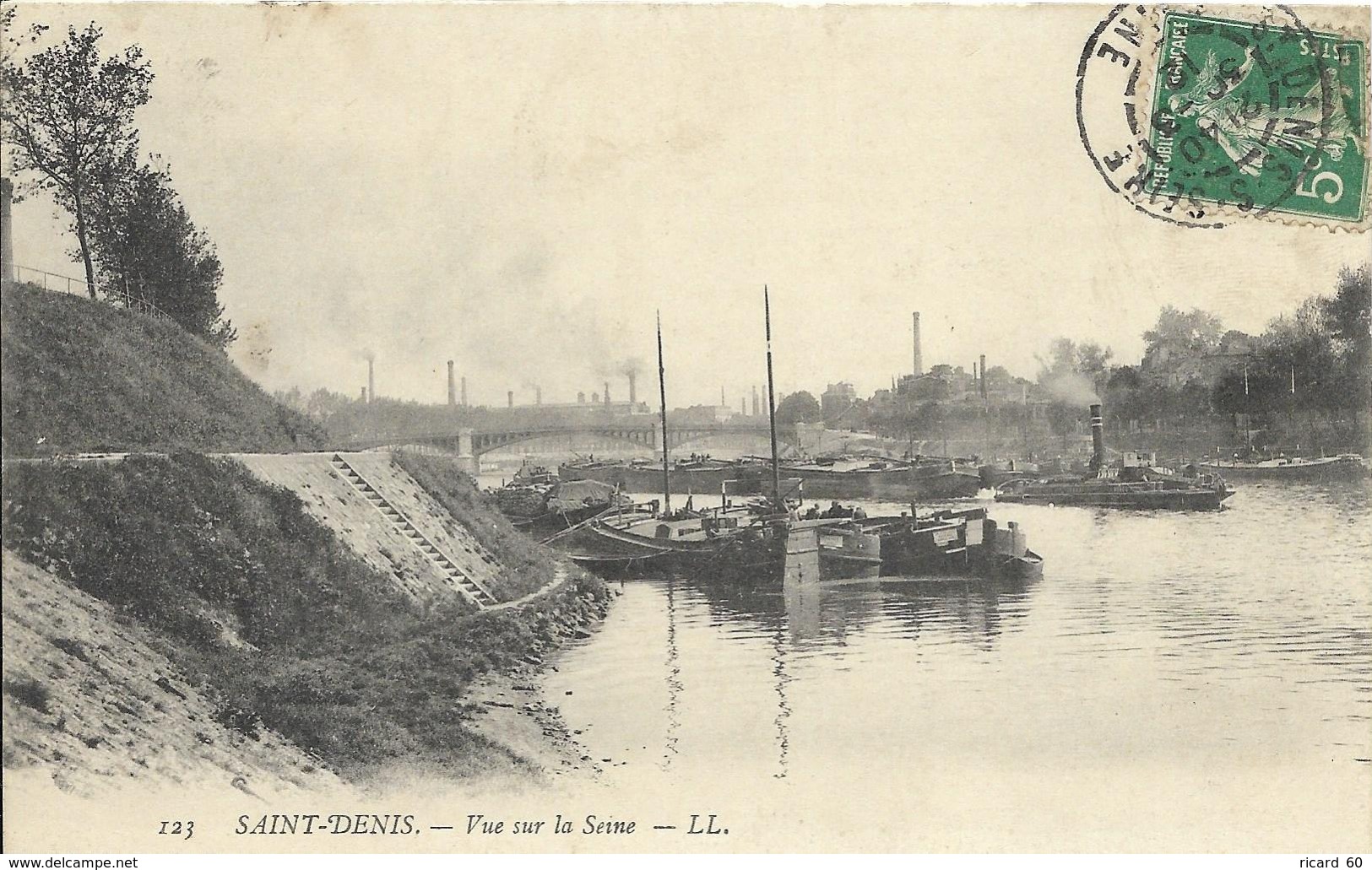 Cpa Saint Denis, Vue Sur La Seine, Péniches - Saint Denis