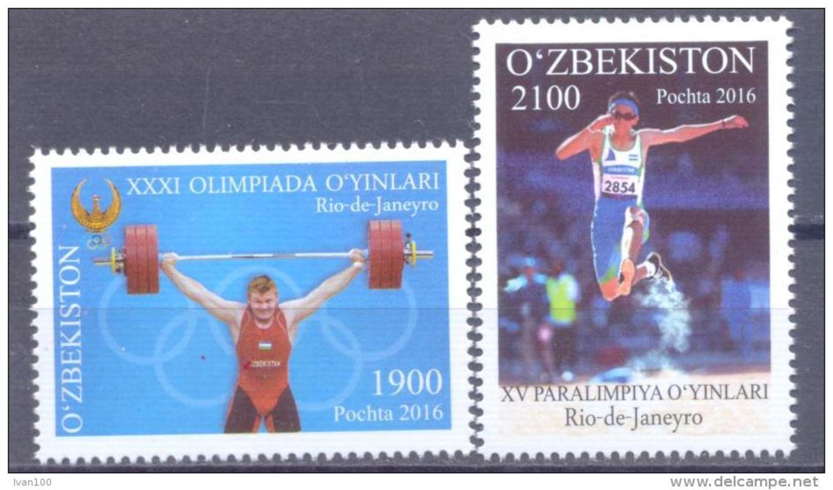 2016. Uzbekistan, Summer Olympic Games Rio De Janeyro, 2v,  Mint/** - Zomer 2016: Rio De Janeiro