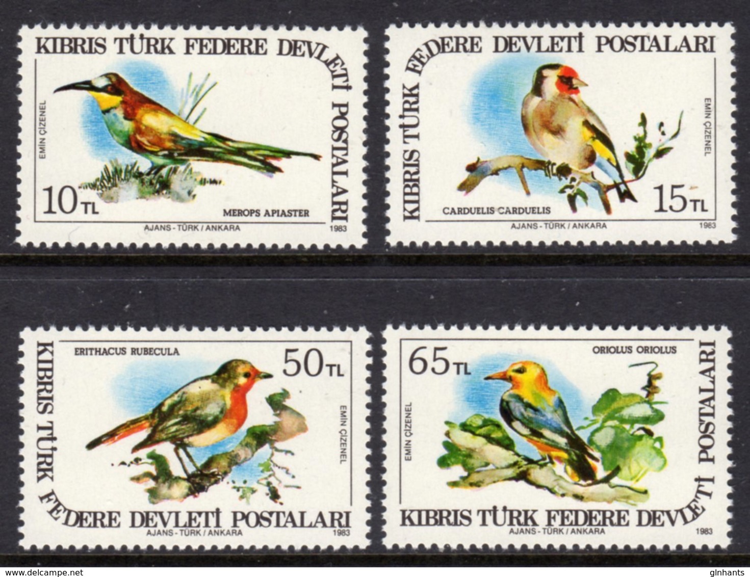 CYPRUS (TURKEY) - 1983 PROTECTED BIRDS SET (4V) FINE MNH ** SG 140-143 - Used Stamps