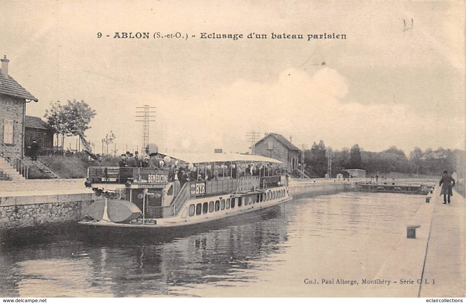 Thème    Navigation Fluviale .Péniche Écluse.Bac   94 Ablon Sur Seine Eclusage   (voir Scan) - Embarcaciones