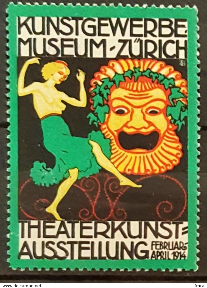 Vignette Ancienne - 1914 ZÜRICH - Kunstgewerbe Museum Theaterkunst Ausstellung  /Suisse/V22b - Erinnofilie