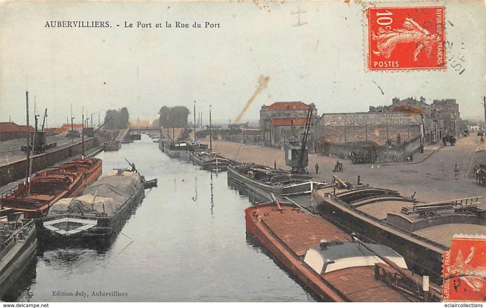 Thème    Navigation Fluviale .Péniche Écluse.Bac   93 Aubervilliers . Le Port   2  (voir Scan) - Hausboote