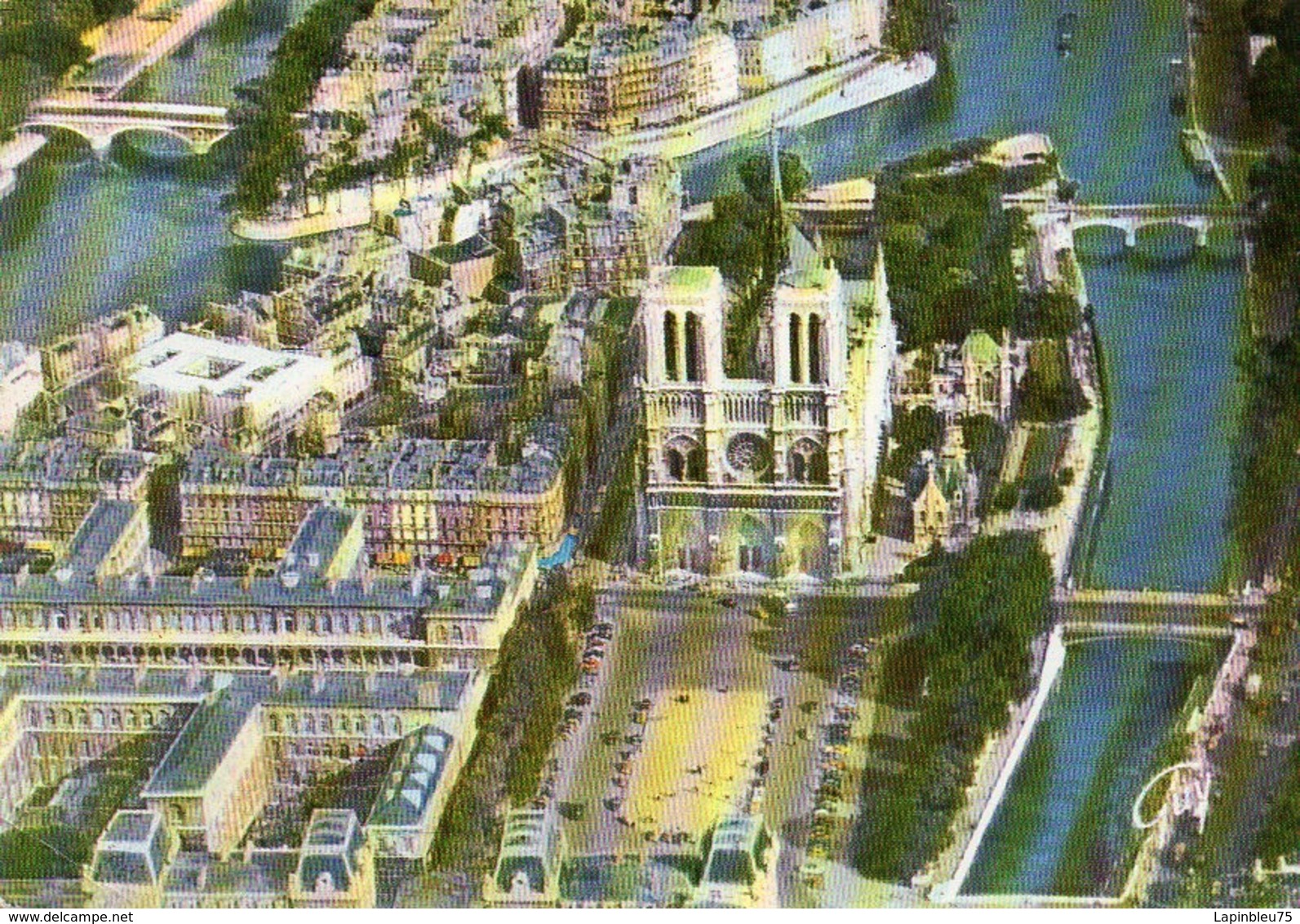 CP 75 Paris Ile De La Cité Cathédrale Notre Dame Parvis En Avion Sur 139 Leconte - Sonstige & Ohne Zuordnung