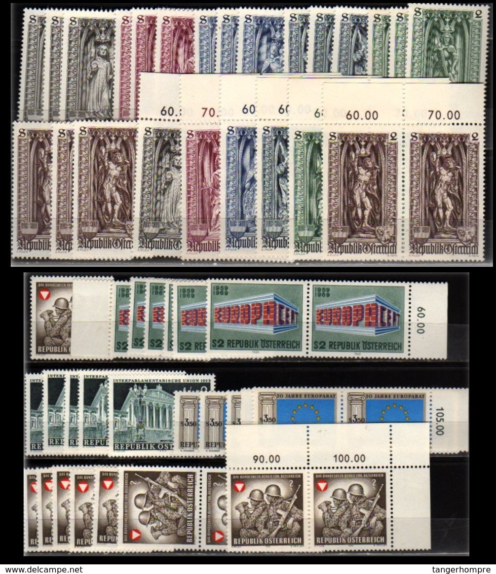 Österreich - Aus Mi. Nr. 1284 - 1319 -  Postfrischer Jahrgang 1969 - Briefe U. Dokumente