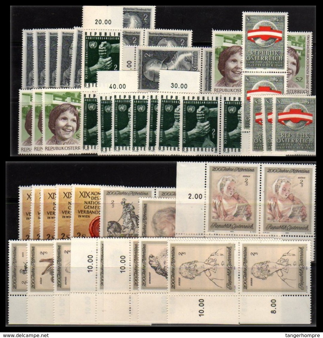 Österreich - Aus Mi. Nr. 1284 - 1319 -  Postfrischer Jahrgang 1969 - Briefe U. Dokumente