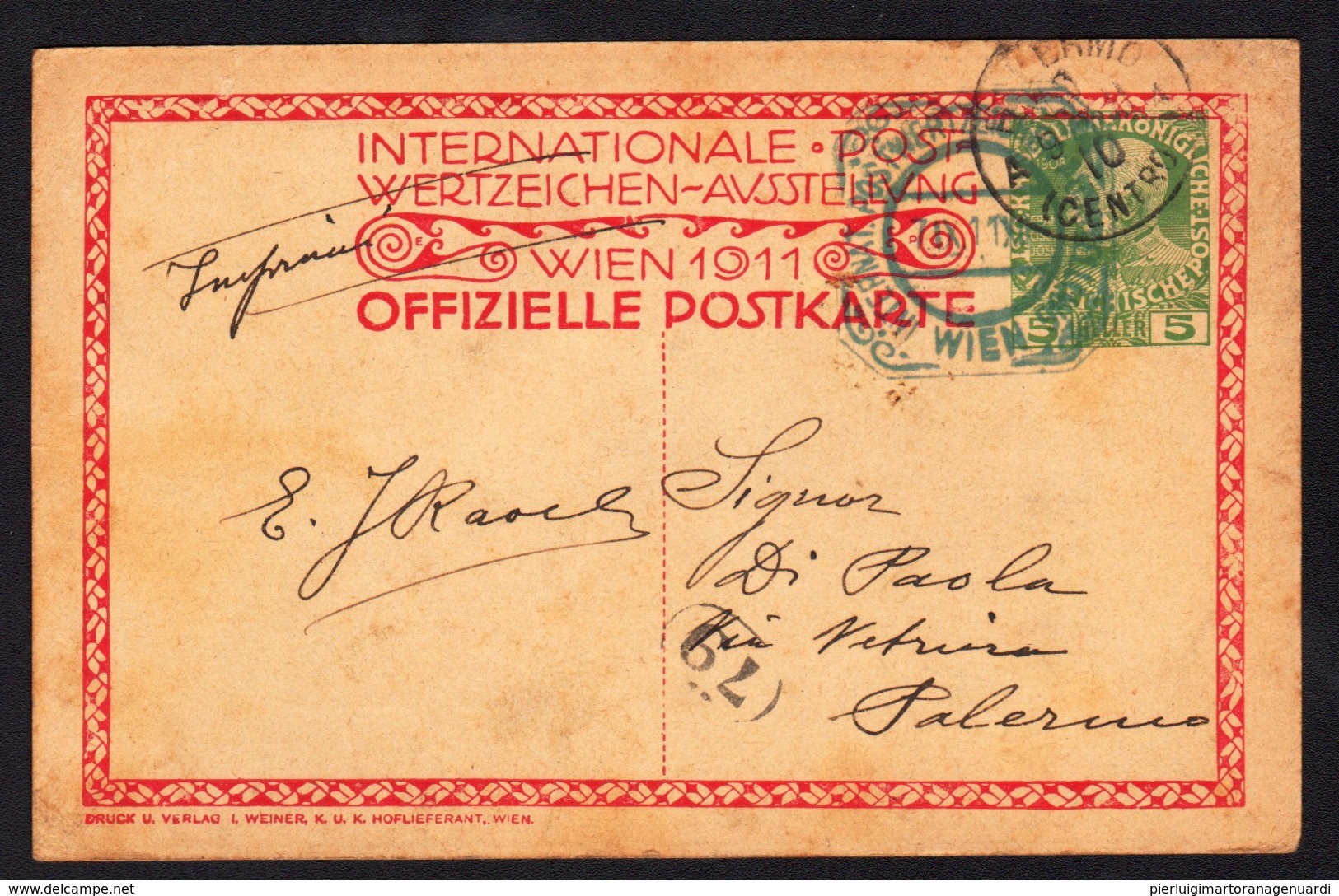 18211 - Vienna - Internationale Postwertzeichen Aussetellung Wien 1911-7-17-Sept Secessionsgebaeude F_1 - Other & Unclassified