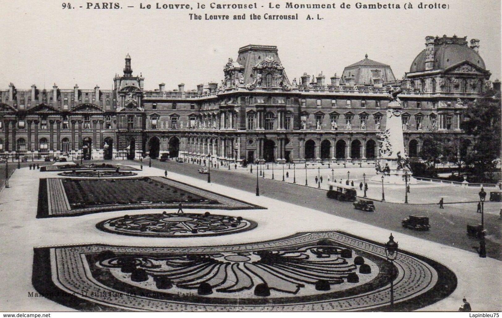 CP 75 Paris Louvre Carrousel Monument Gambetta 94 AL Leconte - Louvre