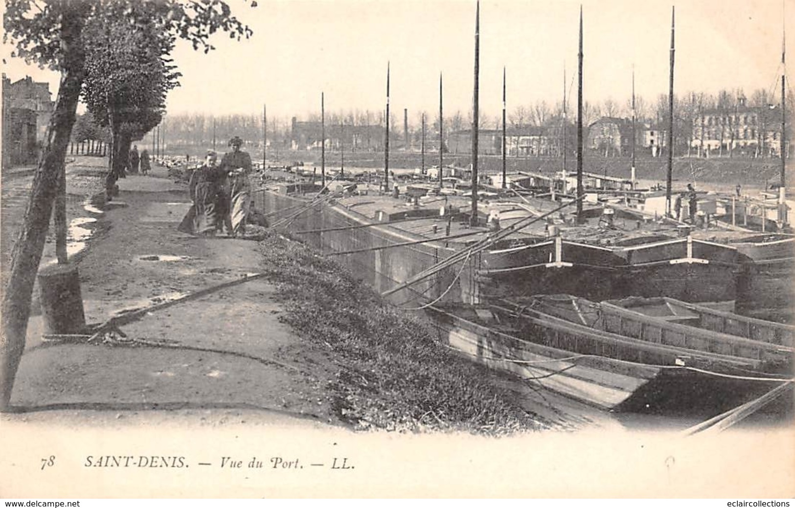Thème    Navigation Fluviale .Péniche Écluse.Bac   93 Saint Denis. Vue Du Port   2    (voir Scan) - Péniches