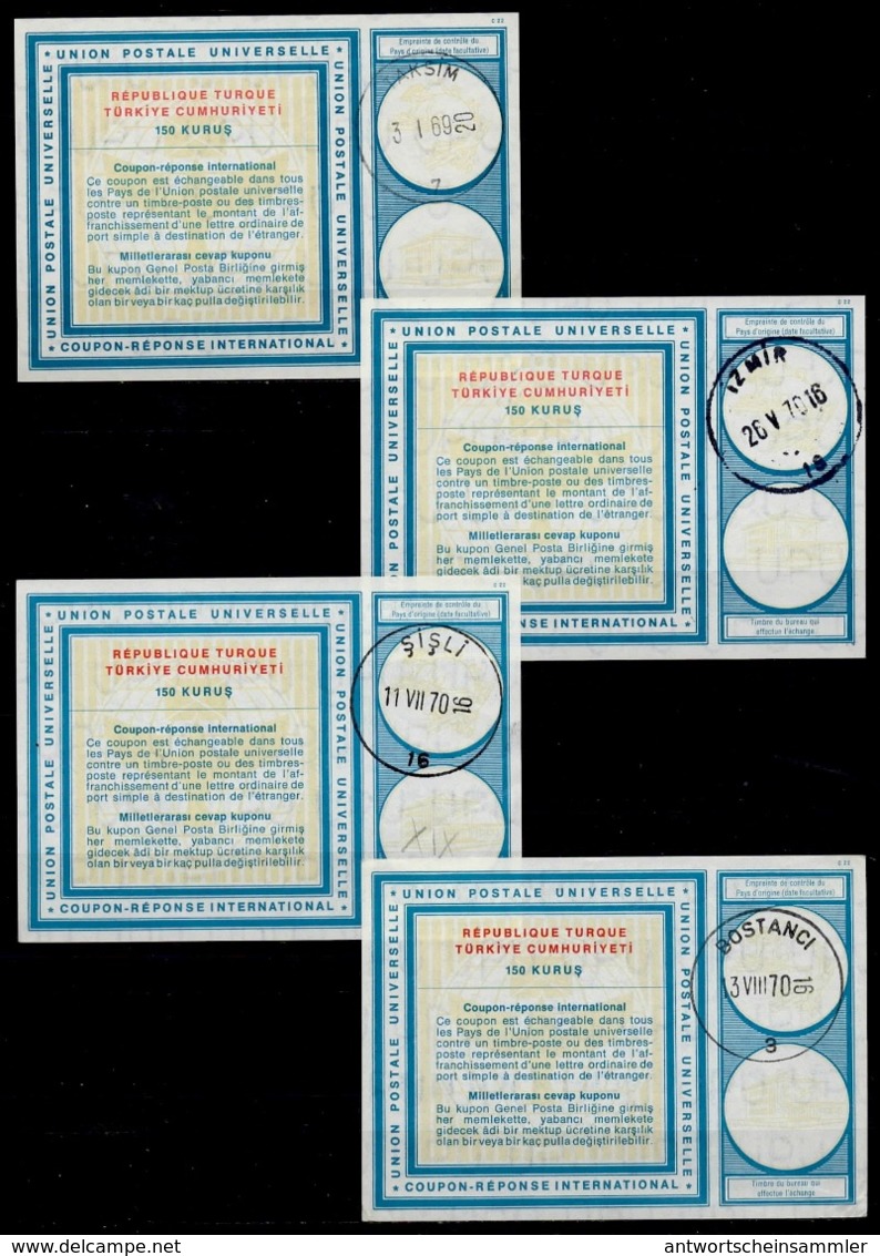 TURQUIE TURKEY Collection / Accumulation Of 28 International Reply Coupon Reponse Antwortschein IAS IRC 1945-1998 - Entiers Postaux