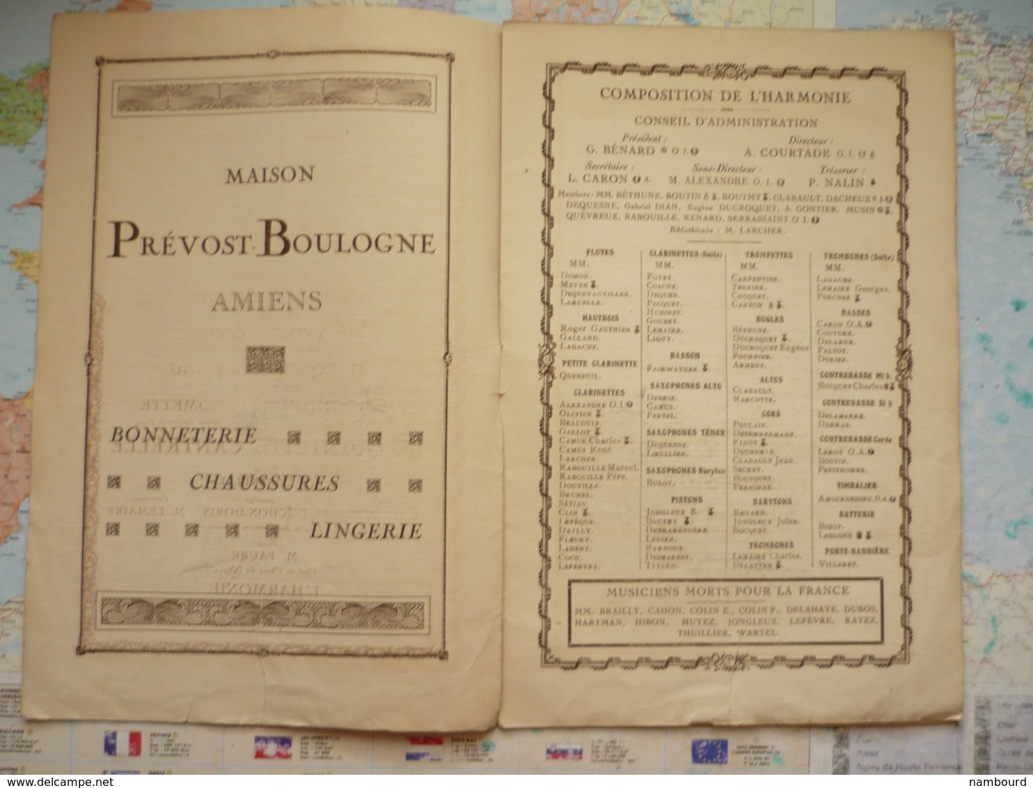 Amiens Harmonie Municipale Mardi 28 Novembre 1922 Grande Soirée - Programmes