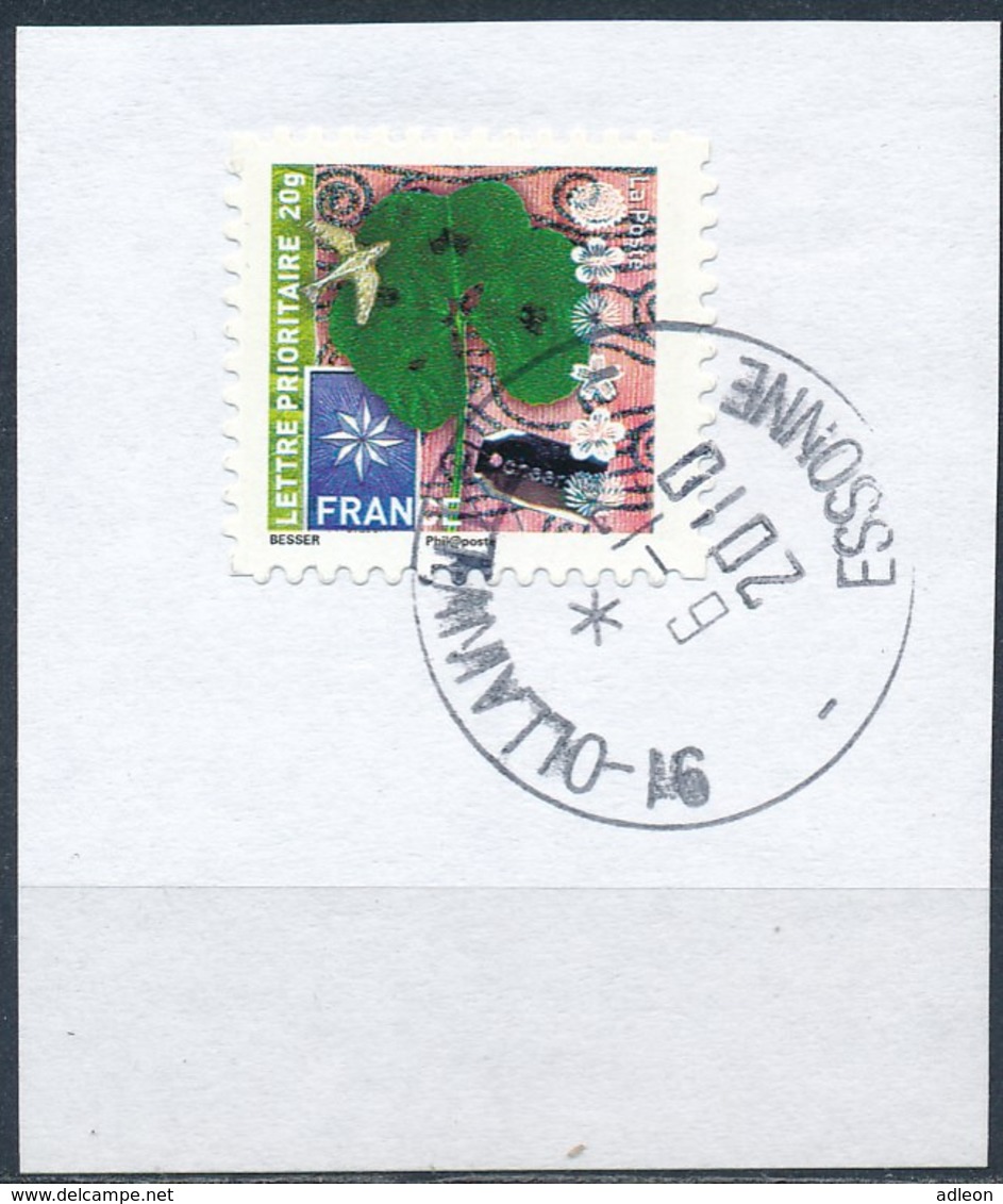 France - Meilleurs Voeux 2010 YT A500 Obl. Cachet Rond Manuel Sur Fragment - Oblitérés