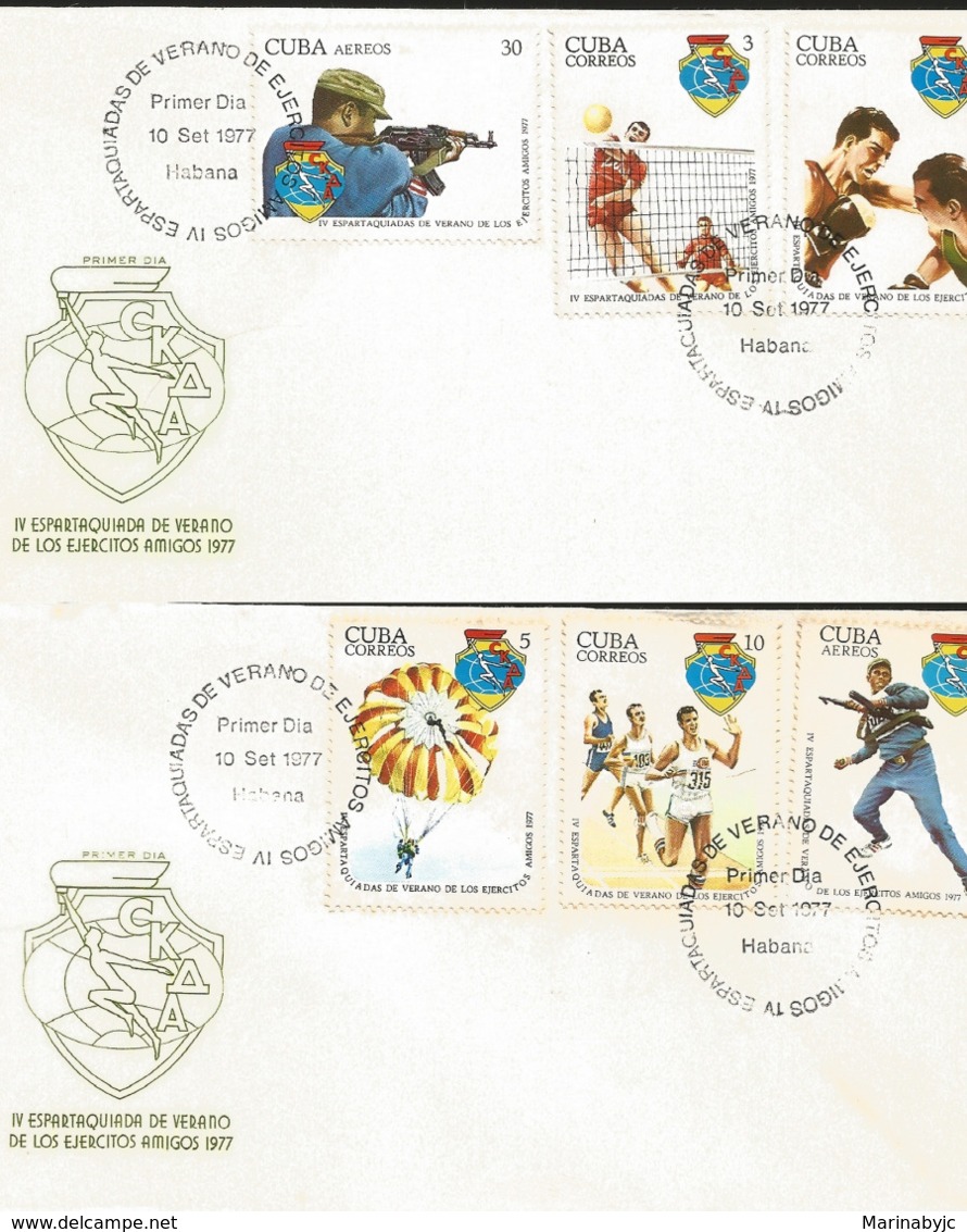 J) 1977 CARIBE, IV SUMMER SPARKED OF THE FRIENDS ARMY, MULTIPLE STAMPS, SET OF 2 FDC - Other & Unclassified