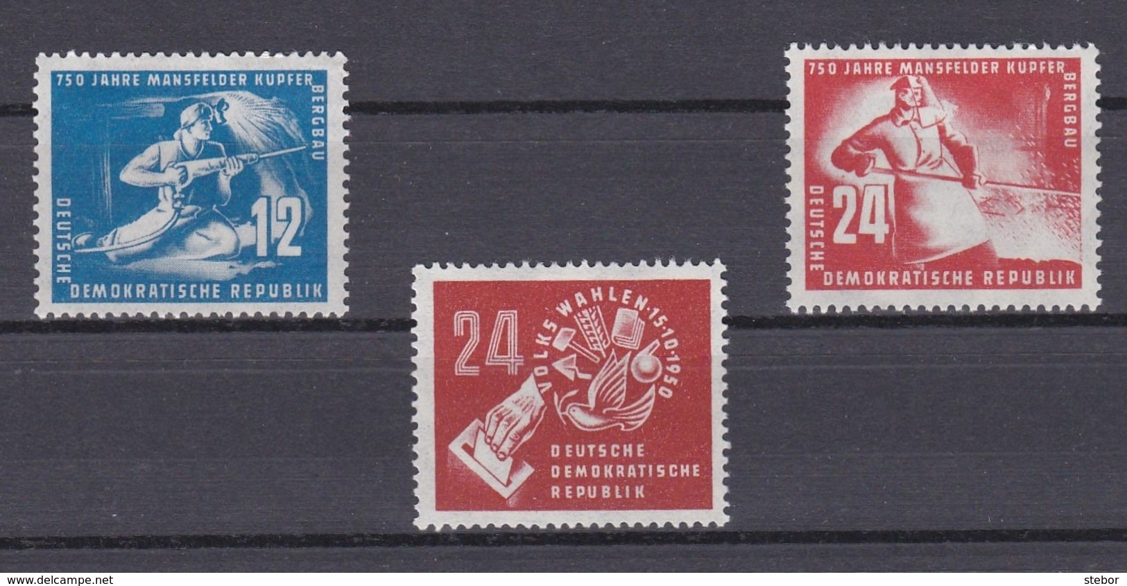 DDR Kleine Verzameling 1950 Nr 25/27 *, Zeer Mooi Lot Krt 4166 - Collections (sans Albums)