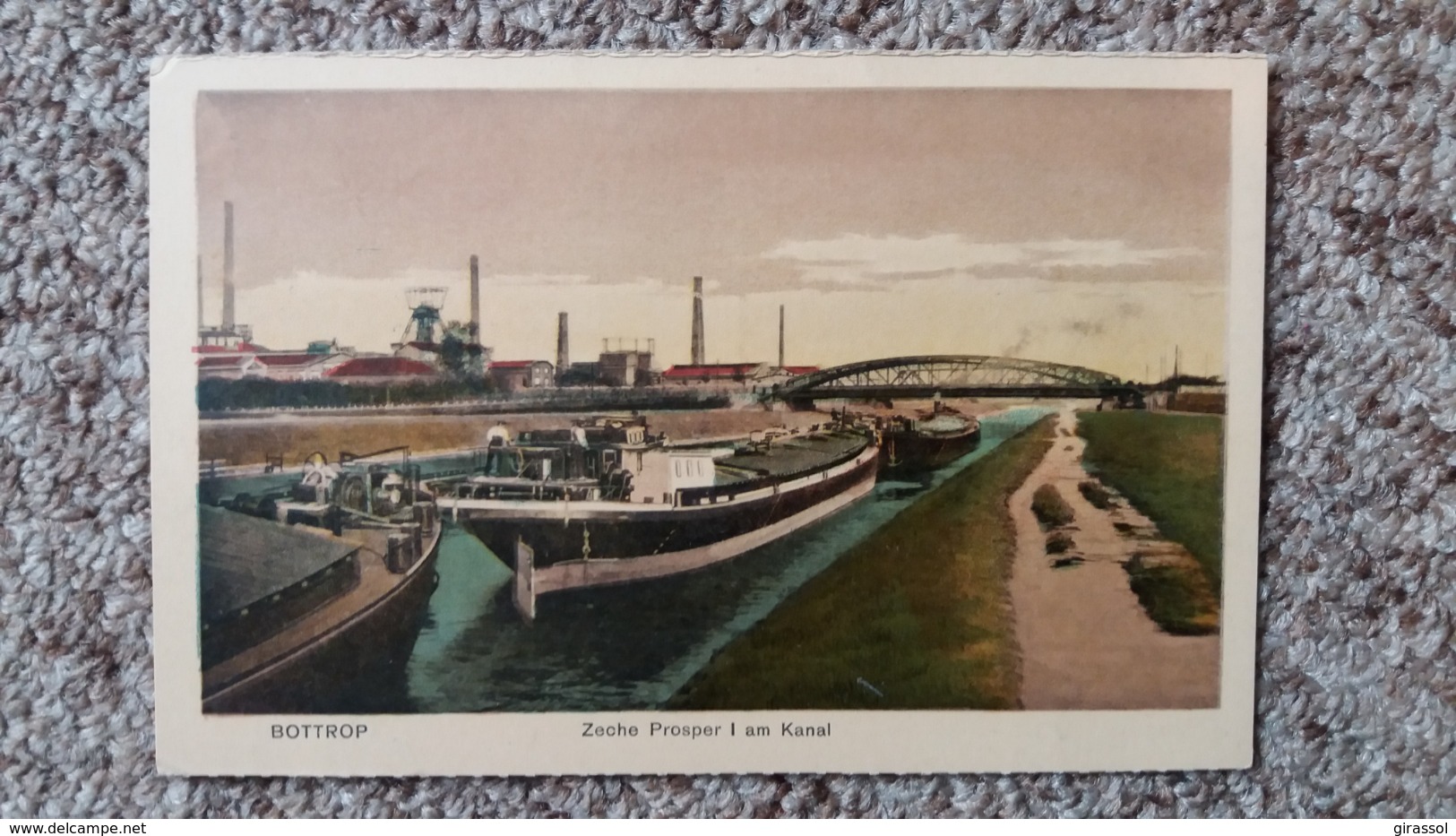 CPA BOTTROP ZECHE PROSPER I AM KANAL CANAL PENICHE USINE CHEVALET - Bottrop