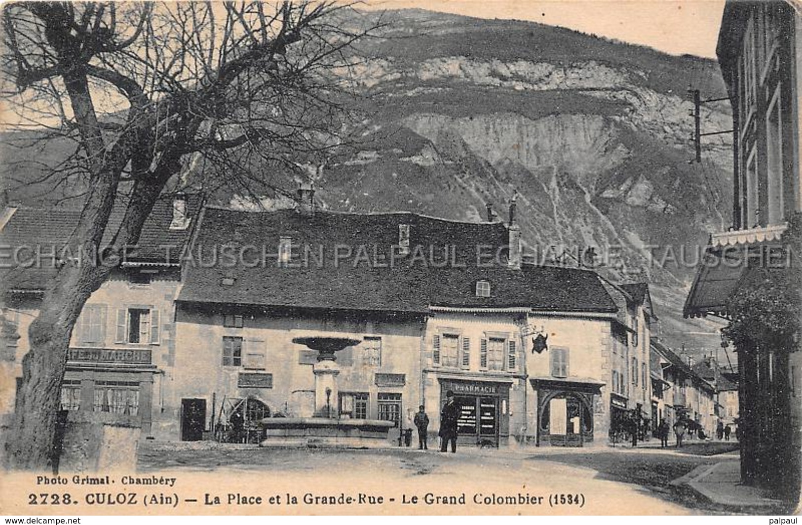 Culoz CAFE DU MARCHE - PHARMACIE - Fontaine La Place Et La Grand Rue Le Grand Colombier Lezignan La Cebe - Unclassified