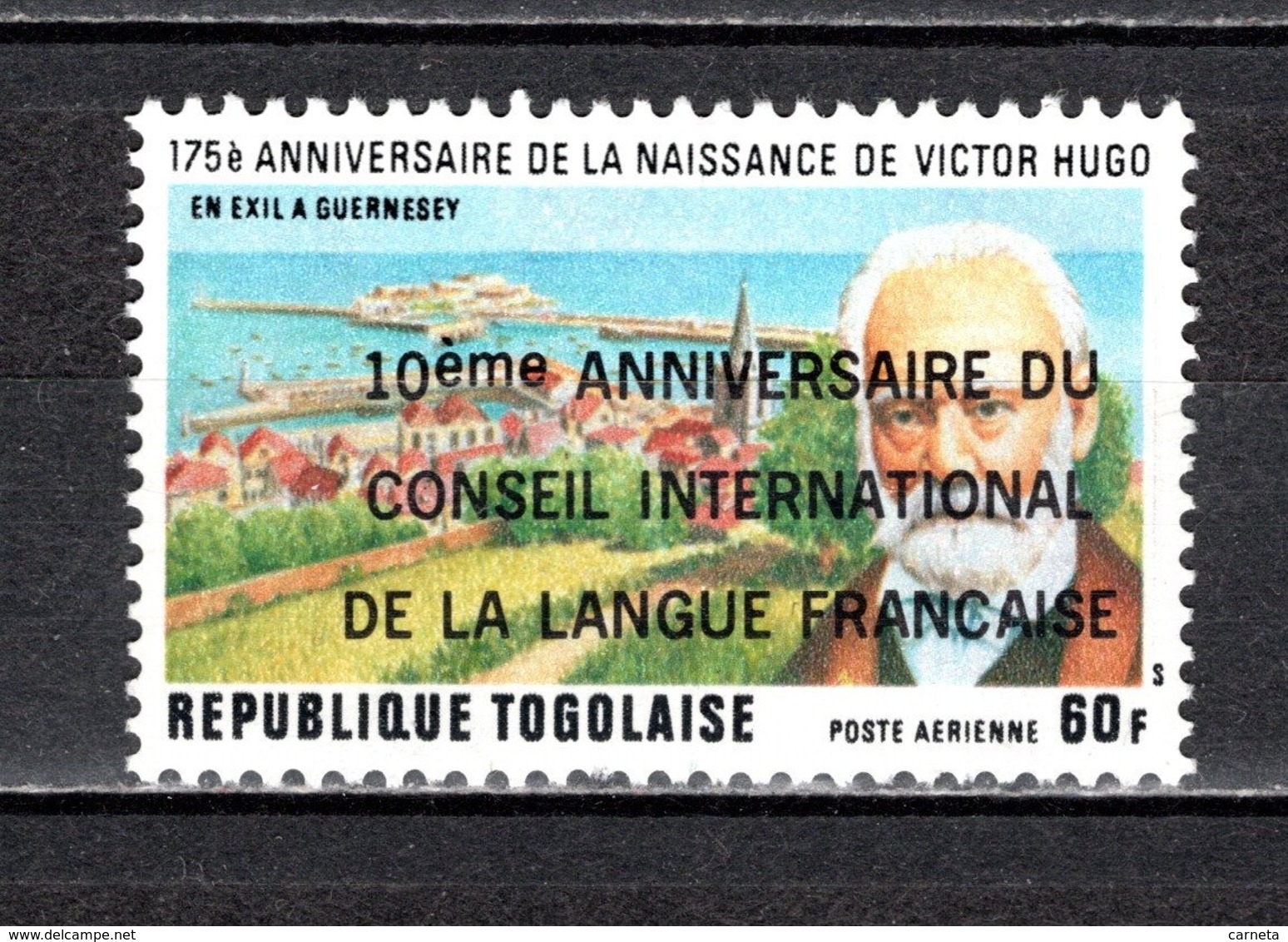 TOGO PA  N° 318  NEUF SANS CHARNIERE COTE  1.10€   VICTOR HUGO  ECRIVAIN  FRANCOPHONIE - Togo (1960-...)