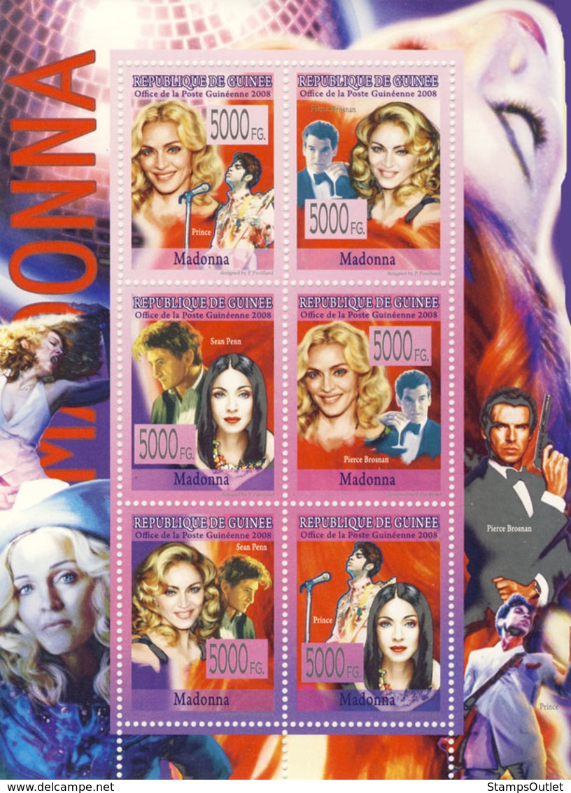 Guinea 2008 MNH -CELEBRITIES- Madonna. YT 3585-3590, Mi 5647-5652 - Guinea (1958-...)