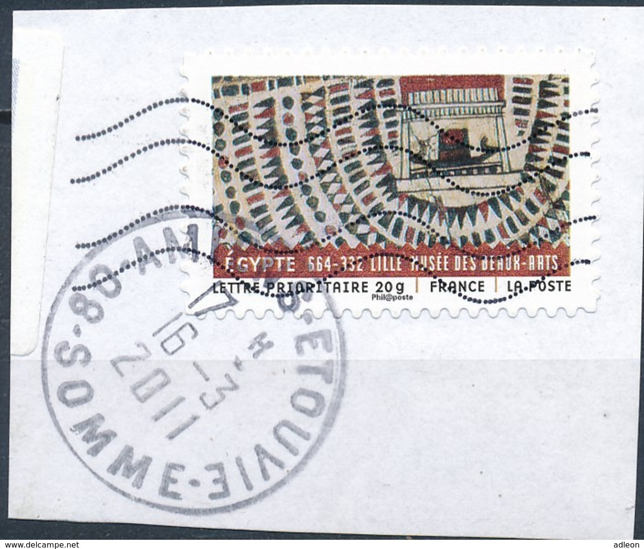 France - Tissus Du Monde - Egypte YT A517 Obl. Cachet Rond Manuel Et Ondulations Toshiba Sur Fragment - Usados