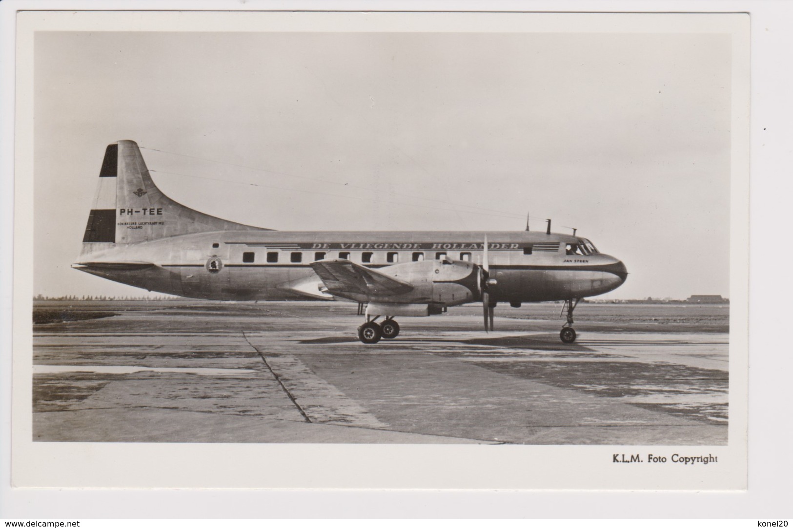 Vintage Pc KLM K.L.M. Royal Dutch Airlines Convair 240 @ Schiphol Airport Version A - 1919-1938: Entre Guerres