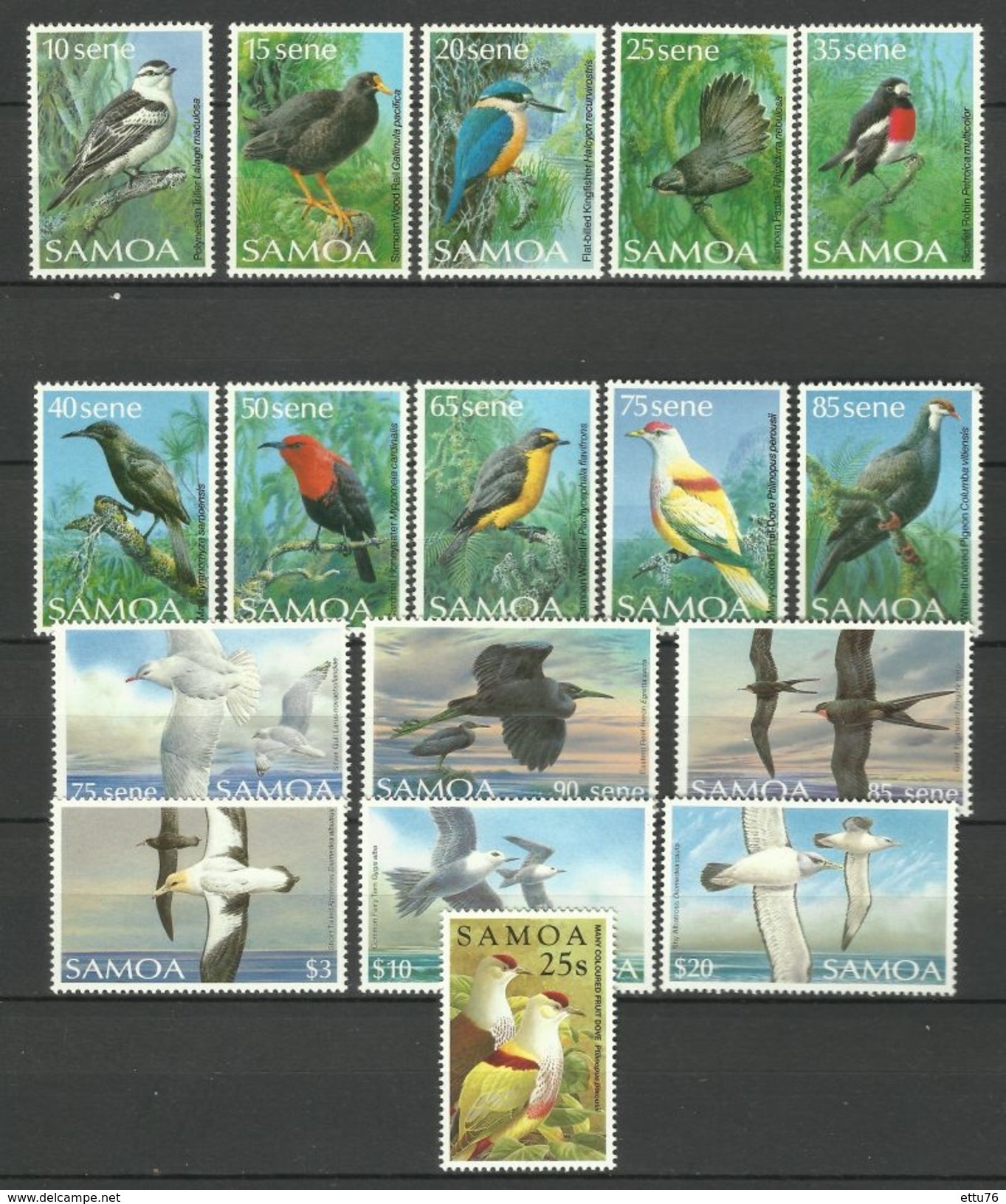 SAMOA  1988/1998  BIRDS   17V  MNH - Autres & Non Classés