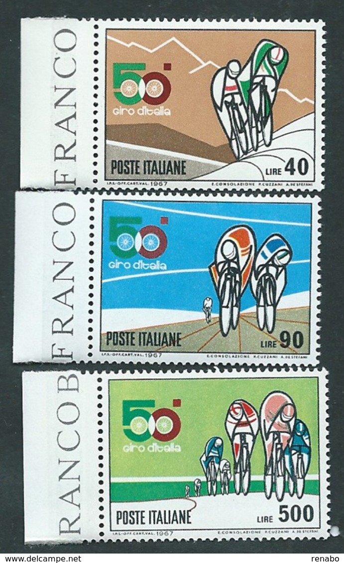 Italia, Italy, Italie, Italien 1967; 50° Giro Ciclistico D' Italia, Serie Completa Di Bordo. Nuovi. - Ciclismo