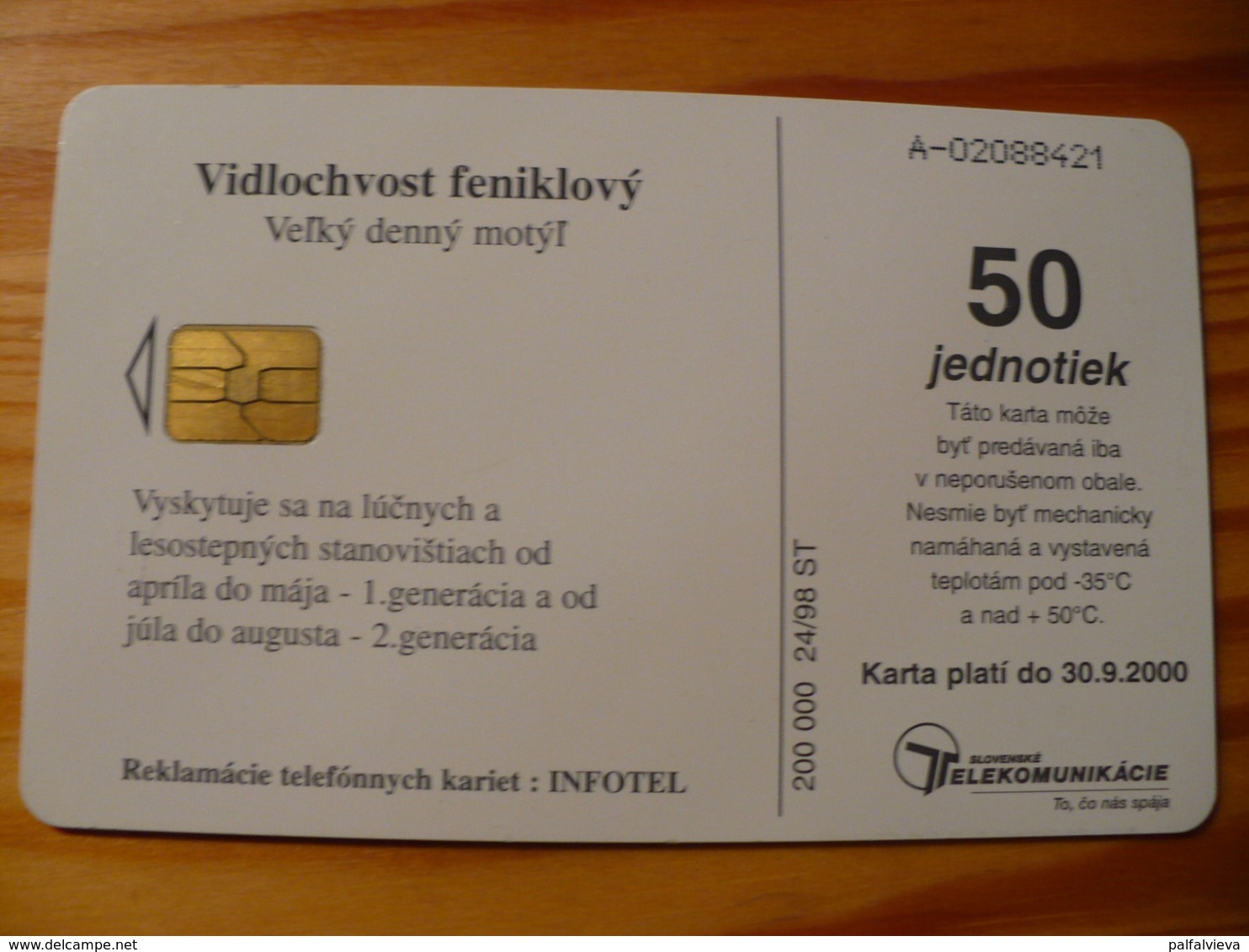 Phonecard Slovakia - Butterfly - Slowakije