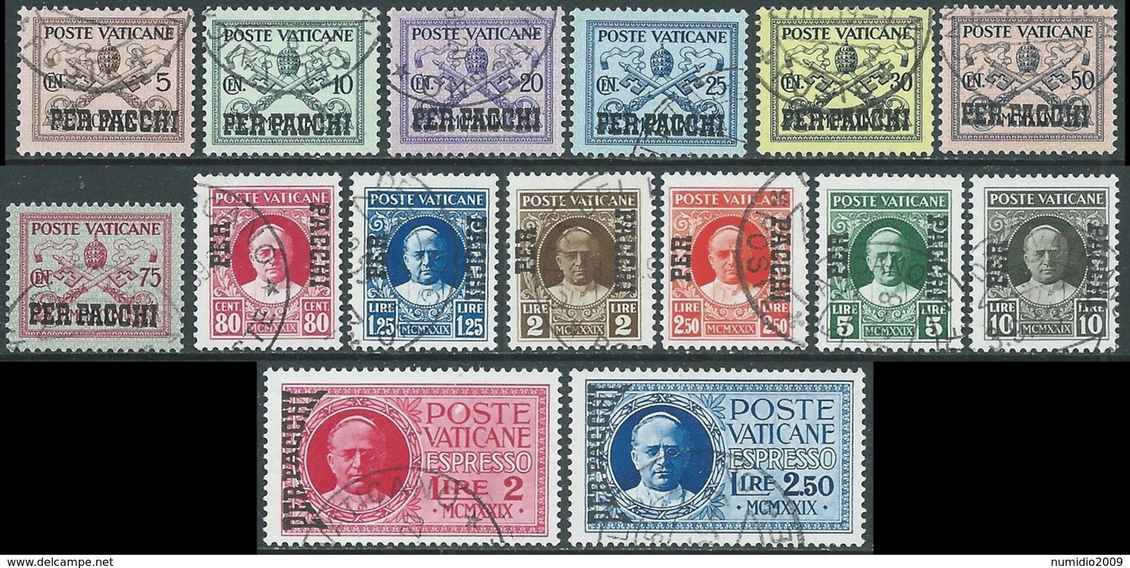 1931 VATICANO USATO PACCHI POSTALI 15 VALORI - RB15-5 - Postpakketten