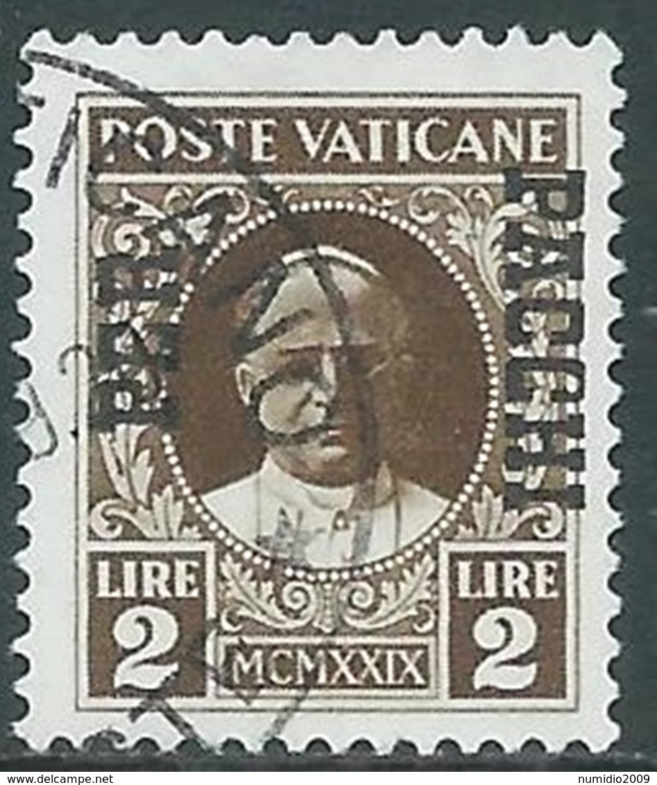 1931 VATICANO USATO PACCHI POSTALI 2 LIRE - RB15-10 - Postpakketten