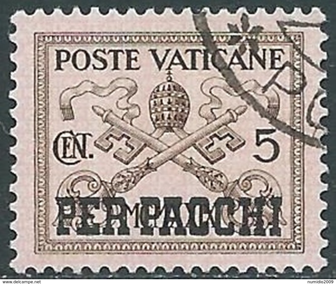 1931 VATICANO USATO PACCHI POSTALI 5 CENT - RB15-10 - Colis Postaux