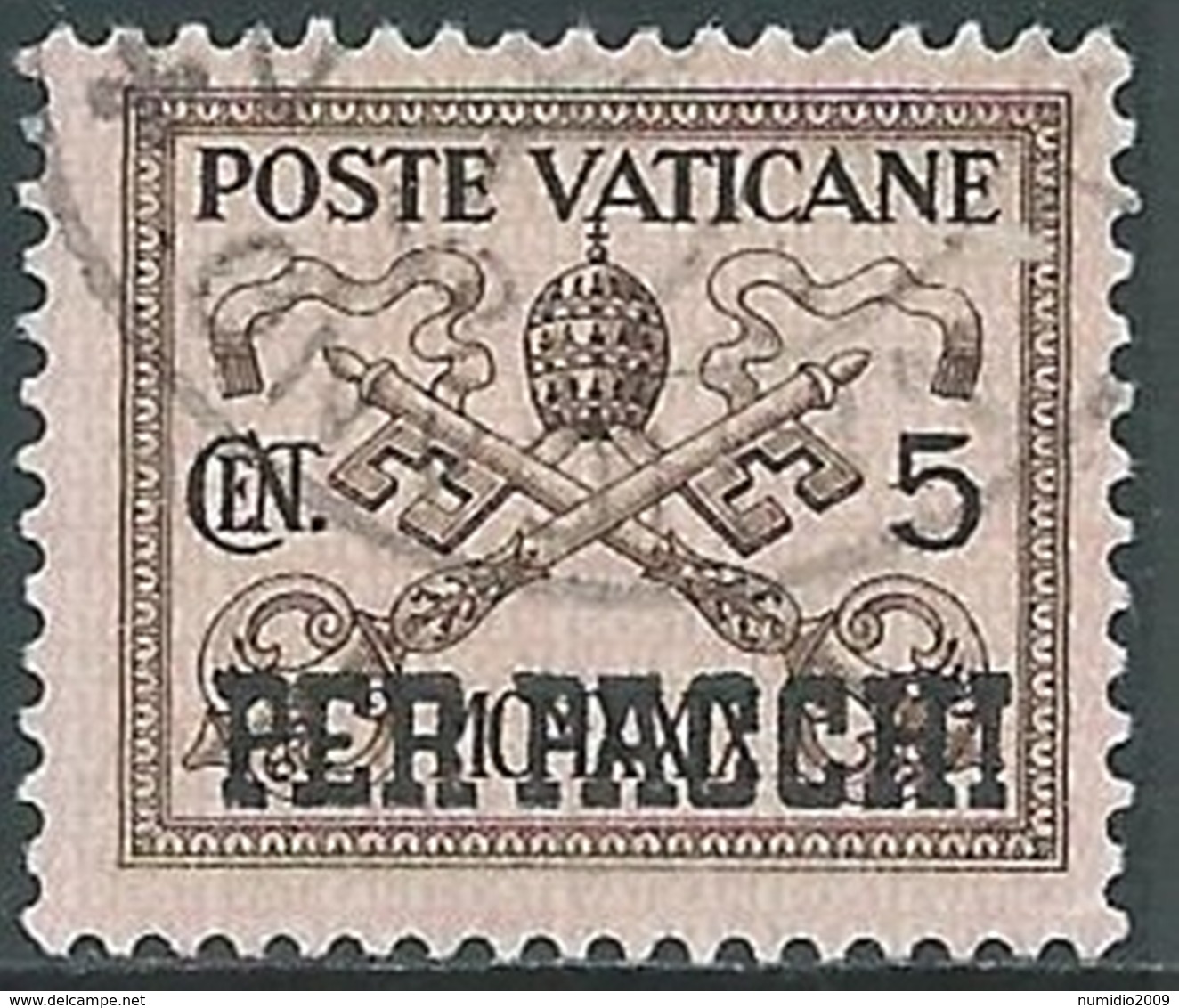 1931 VATICANO USATO PACCHI POSTALI 5 CENT - RB20 - Paketmarken