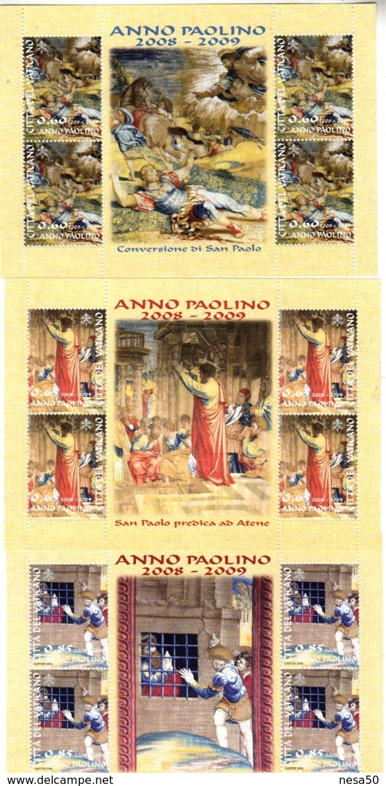 Vaticaan  2008 Mi Nr 1619 - 1621, Kleinbogen,  Apostels Paulus  3 Sheet - Ongebruikt