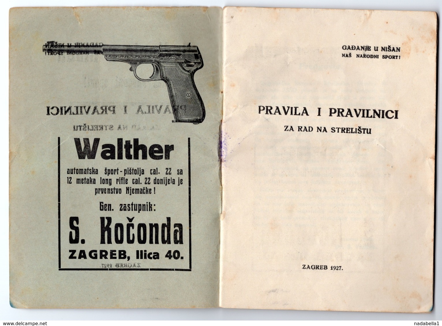 1927 YUGOSLAVIA, CROATIA, ZAGREB, TARGET SHOOTING, OUR NATIONAL SPORT, SHOOTING RANGE RULES - Other & Unclassified