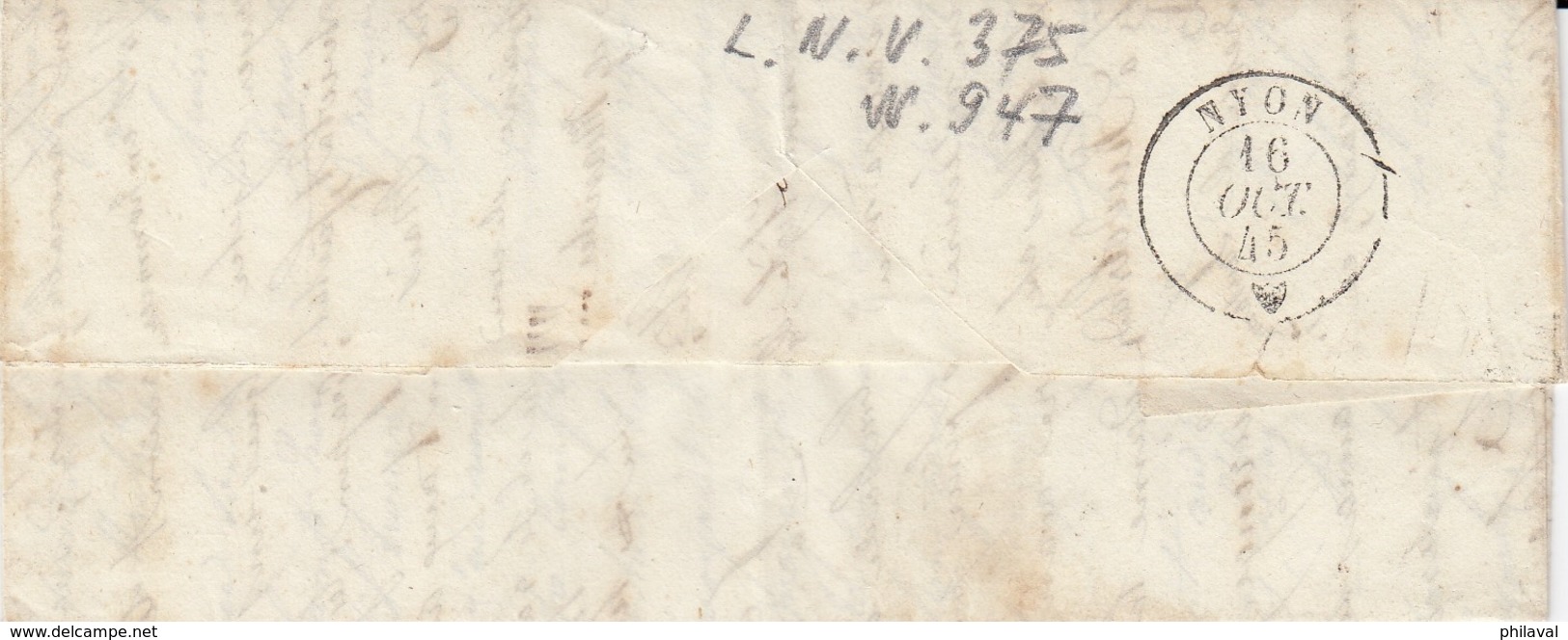 Petite Lettre 13 X 5,5 Cms. Oblitérée Vevey Le 15 Oct.45, à Destination De Bois D'Illy Après Crassier - ...-1845 Prefilatelia