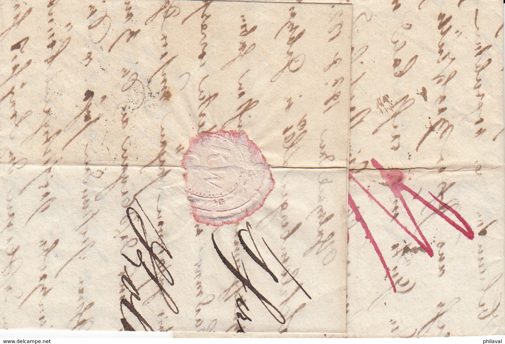 Petite Lettre 10,5 X 7 Cms. Obl. En 1825 Par Le Cachet Linéaire De Zürich, à Dest. De Gebweiler, Suisse Par Huningue - ...-1845 Prephilately