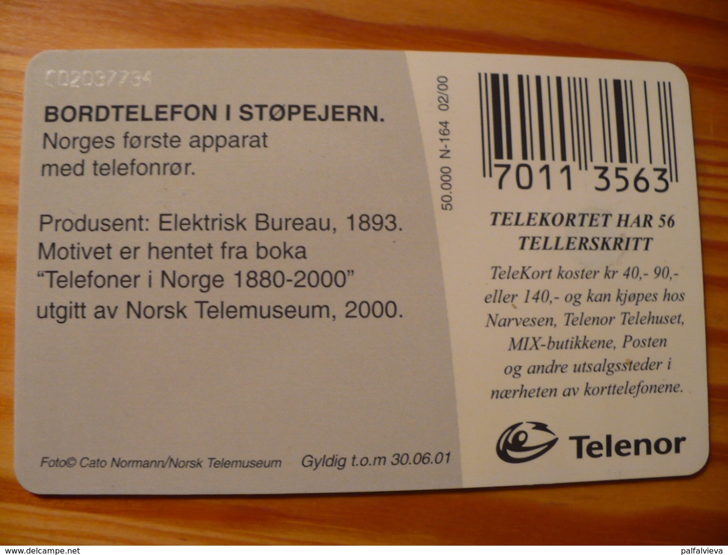 Phonecard Norway - Old Telephone - Norway