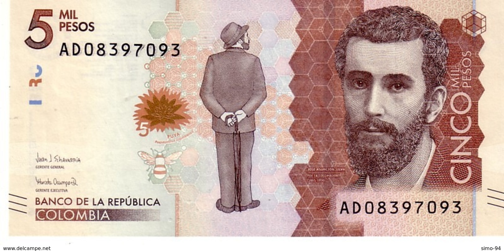 Colombia P.459 5000 Peso 2017 Unc - Colombia