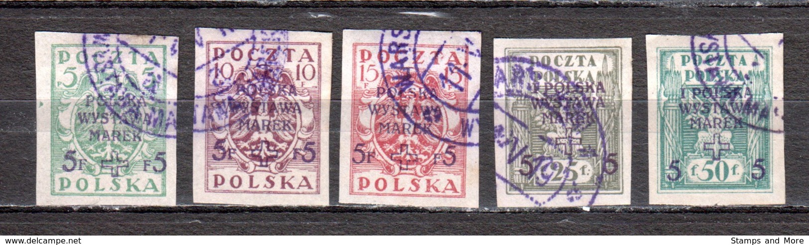 Poland 1919 Mi 118-122X Canceled - Used Stamps