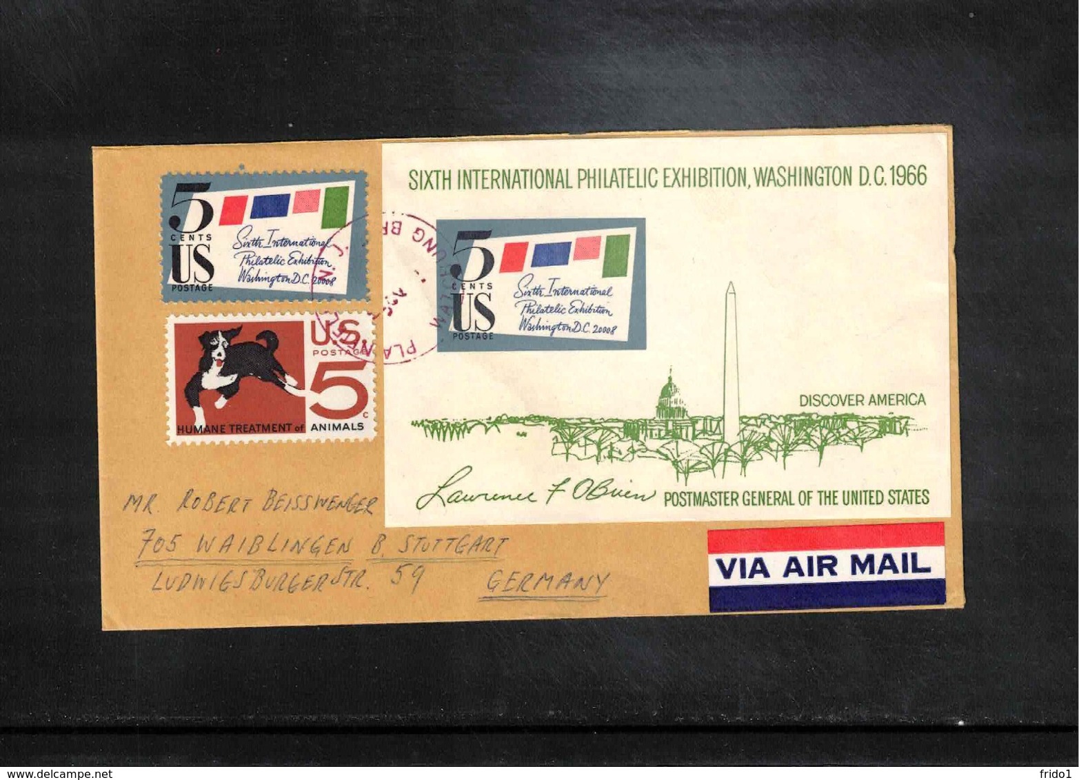 USA 1966 Interesting Airmail Cover - Briefe U. Dokumente