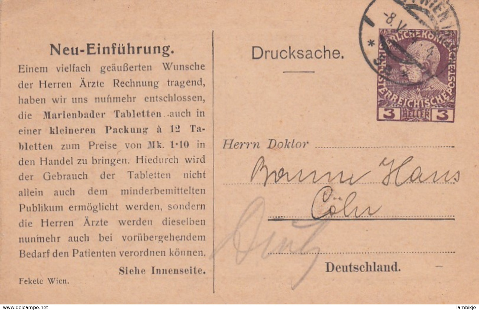 Österreich Privat Postkarte 1914 - Gebraucht