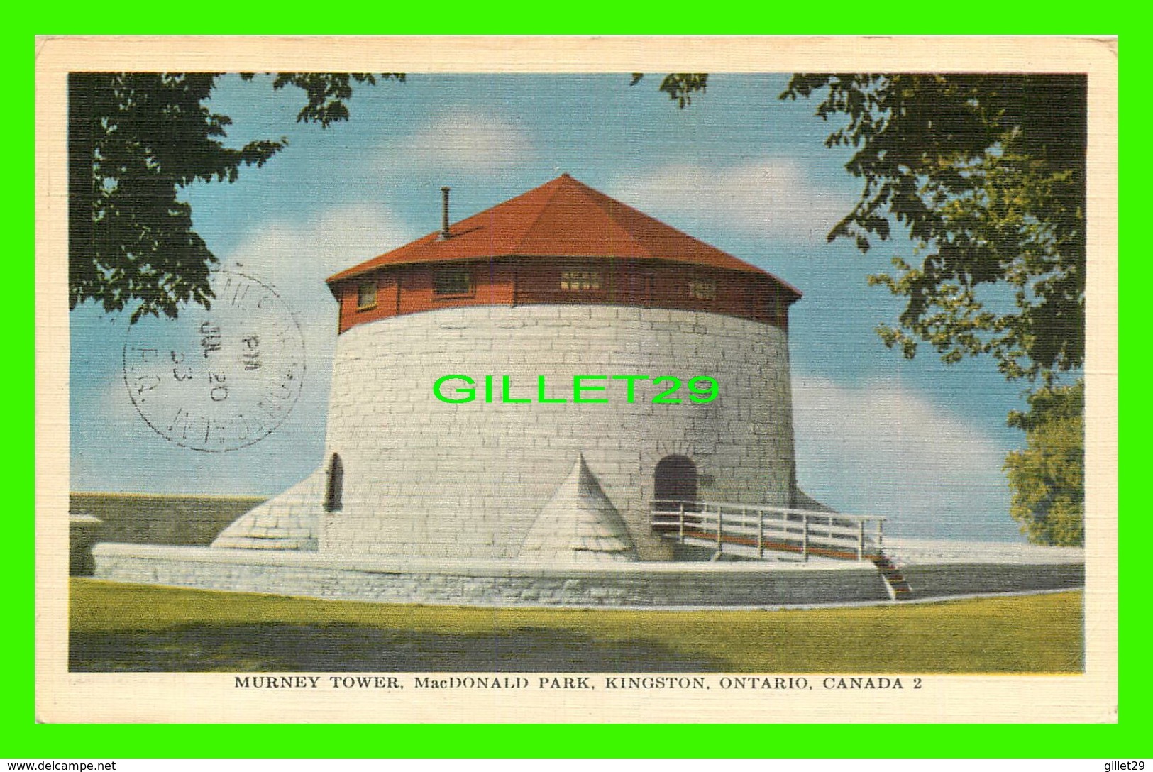 KINGSTON, ONTARIO - MURNEY TOWER, MacDONALD PARK - TRAVEL IN 1953 - PUB. BY JACK H BAINS - KROM-O-GRAPH - - Kingston